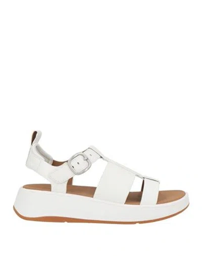 Fitflop Woman Sandals White Size 8 Leather In Multi