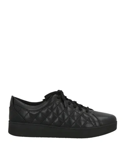 Fitflop Woman Sneakers Black Size 7 Leather In Multi