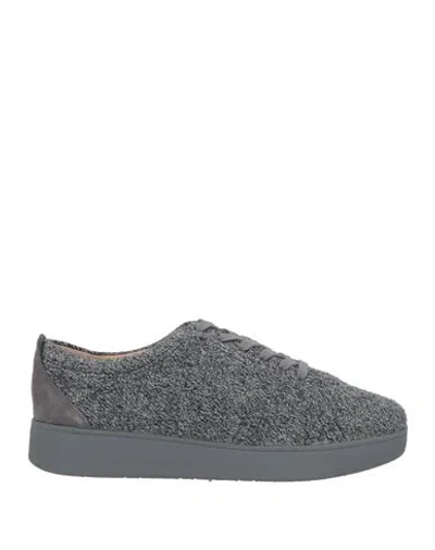 Fitflop Woman Sneakers Grey Size 7 Leather, Merino Wool
