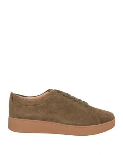 Fitflop Woman Sneakers Military Green Size 7 Leather