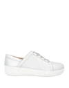Fitflop Woman Sneakers Silver Size 8.5 Soft Leather