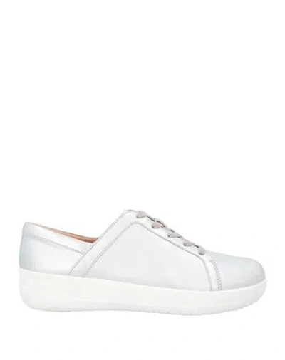 Fitflop Woman Sneakers Silver Size 8.5 Soft Leather