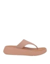 Fitflop Woman Thong Sandal Antique Rose Size 5 Leather In Pink