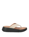 Fitflop Woman Thong Sandal Beige Size 7 Leather