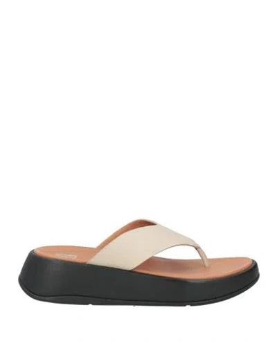 Fitflop Woman Thong Sandal Beige Size 7 Leather