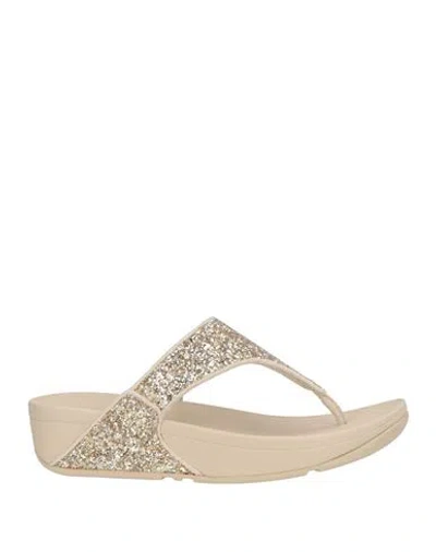 Fitflop Woman Thong Sandal Beige Size 8 Textile Fibers In Neutral