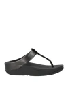 Fitflop Woman Thong Sandal Black Size 7 Synthetisches Material In Black
