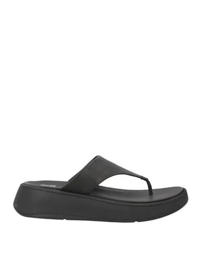 Fitflop Woman Thong Sandal Black Size 8 Leather