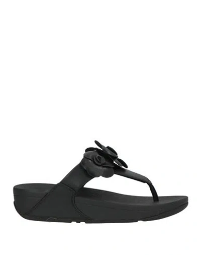 Fitflop Woman Thong Sandal Black Size 8 Synthetic Material