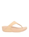Fitflop Woman Thong Sandal Blush Size 7 Leather In Neutral