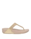 Fitflop Lulu Leather Toe Post Sandal Rose Gold In Gold