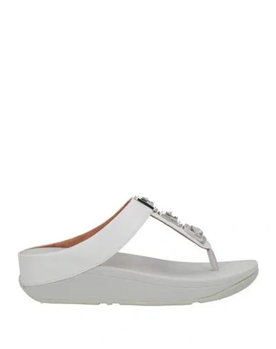 Fitflop Woman Thong Sandal Light Grey Size 7 Textile Fibers