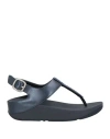 Fitflop Woman Thong Sandal Midnight Blue Size 6 Synthetisches Material, Textile Fibers In Blue