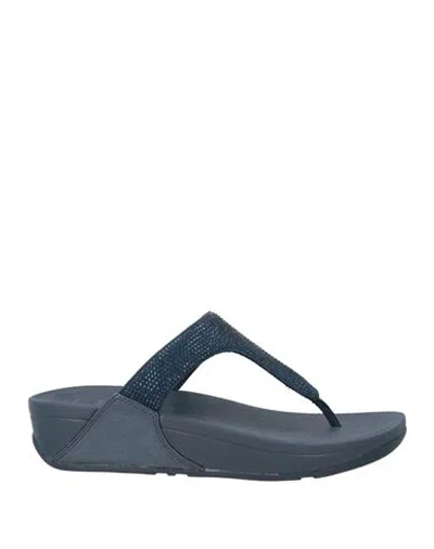 Fitflop Woman Thong Sandal Midnight Blue Size 7 Textile Fibers