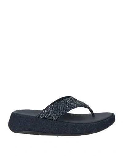 Fitflop Woman Thong Sandal Midnight Blue Size 7.5 Textile Fibers