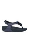 Fitflop Woman Thong Sandal Navy Blue Size 7 Leather