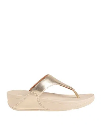 Fitflop Woman Thong Sandal Platinum Size 7 Leather In Gray
