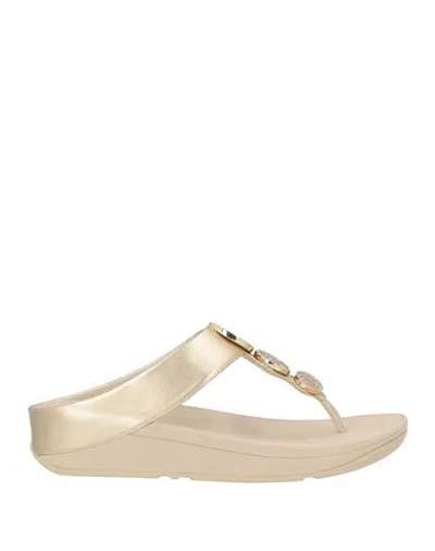 Fitflop Woman Thong Sandal Platinum Size 8 Synthetic Material In Neutral