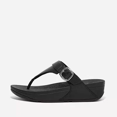 Fitflop Women's Adjustable Leather Toe Post Sandals In Black