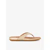 FITFLOP FITFLOP WOMEN'S CHAMPAGNE GRACIE TWO-TONED WOVEN FLIP FLOPS