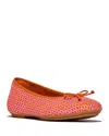 Fitflop Delicato Woven Mary Jane Flat In Satsuma/pink
