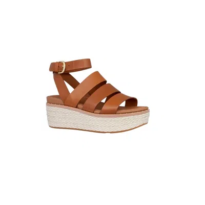Fitflop Women's Eloise Ankle Strap Espadrille Wedge In Light Tan In Beige