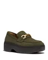 Fitflop F-luma Chunky Snaffle Bit Platform Loafer In Deep Olive
