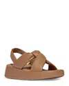 Fitflop F-mode Knot Slingback Platform Wedge Sandal In Classic Tan