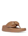 Fitflop F-mode Knot Platform Wedge Flip Flop In Classic Tan