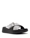 Fitflop F-mode Platform Slide Sandal In Silver