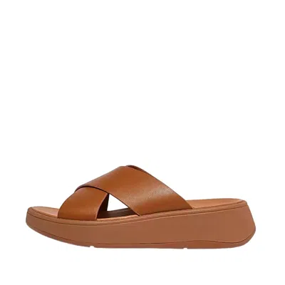 Fitflop Women's F-mode Cross Slides In Light Tan In Classic Tan