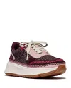 Fitflop F-mode Knit Panel Platform Sneaker In Deep Maroon