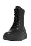 Fitflop F-mode Lace-up Leather Flatform Combat Boot In Multi