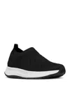 Fitflop Women's F-mode Flow Quilted-knit Slip-on Sneakers In Black