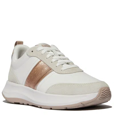 Fitflop Women's F-mode Flow Sequin Suede Leather Sneakers In White