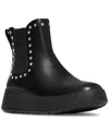 Fitflop Women's F-mode Gem-trim Leather Chelsea Booties In Black
