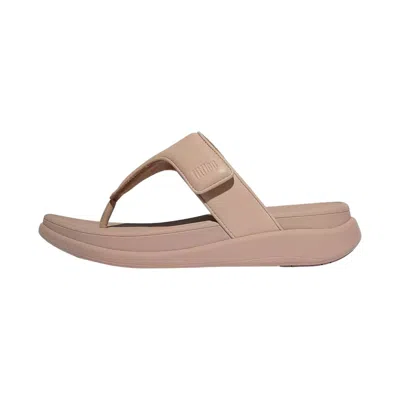 Fitflop Women's F Mode Go Adjustable Flatform Toe Post Sandal In Classic Beige In Animal Print