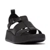 Fitflop F-mode Ankle Strap Platform Fisherman Sandal In Black