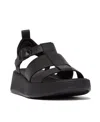 Fitflop F-mode Ankle Strap Platform Fisherman Sandal In Black