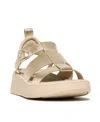 Fitflop F-mode Ankle Strap Platform Fisherman Sandal In Platino
