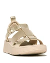 Fitflop F-mode Ankle Strap Platform Fisherman Sandal In Platino