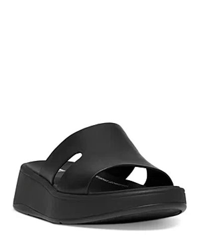 Fitflop Women's F-mode Raw Edge Slip On Sandals In Black