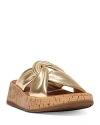 Fitflop F-mode Twist Platform Slide Sandal In Platino