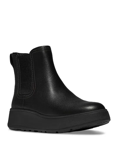 Fitflop Women's F-mode Stitch Warm Tumbled Leather Chelsea Boots In Black