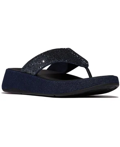 Fitflop F Mode Denim Hotfix Sandal In Blue