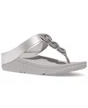 Fitflop Fino Platform Wedge Flip Flop In Silver