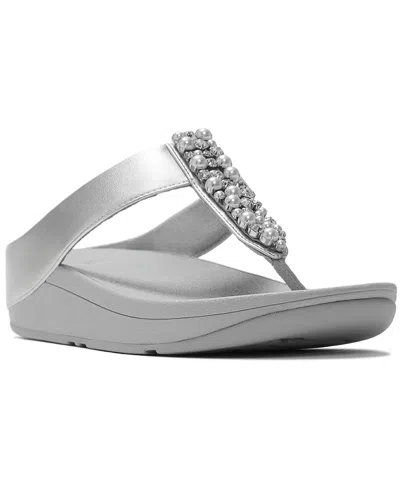 Fitflop Fino Pearls And Crys Sandal In Metallic