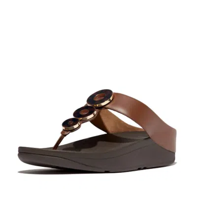 Fitflop Women's Fino Resin Toe Post Sandal In Rich Brown In Multi