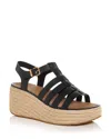 Fitflop Espadrille Platform Wedge Sandal In Black
