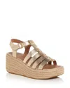 Fitflop Espadrille Platform Wedge Sandal In Platino